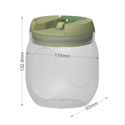 滑らかな表面の食糧貯蔵のプラスティック容器1200ml容量およびODMのシーリング